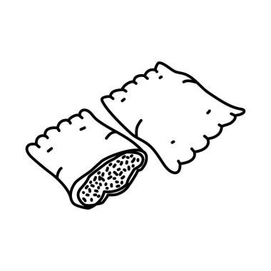 Schwabische Maultaschen Almanya Yiyecek Eli Çizim Simgesi Vektörü.