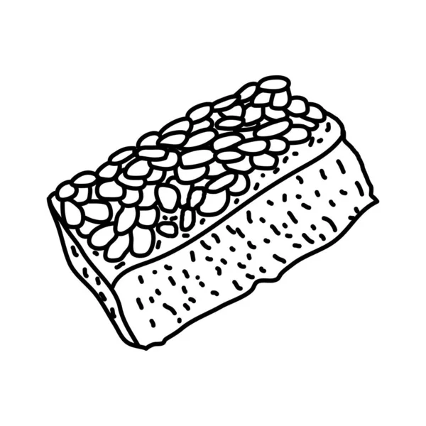 Butterkuchen Γερμανία Food Hand Drawn Icon Set Vector — Διανυσματικό Αρχείο