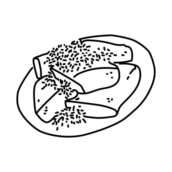 Getuk Indonesian Food Hand Drawing Icon Set Vector — стоковий вектор