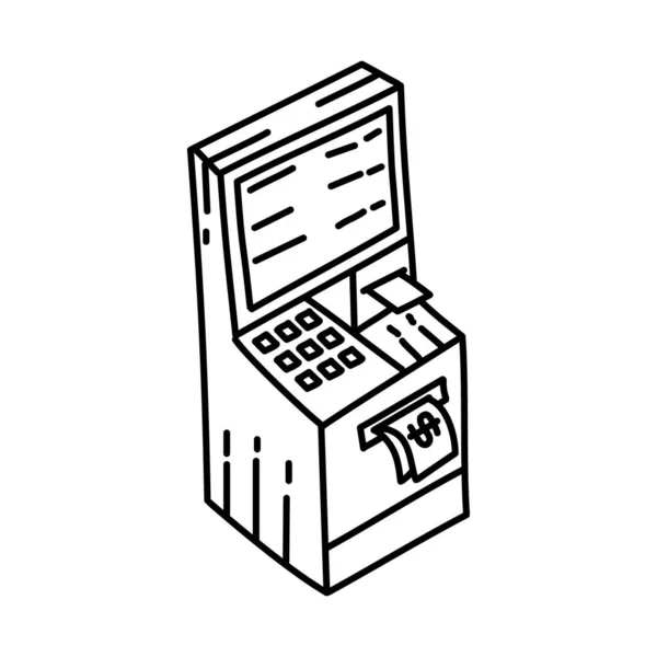 Finanzaktivitäten Handgezeichneten Icon Set Vektor Für Geldautomaten — Stockvektor