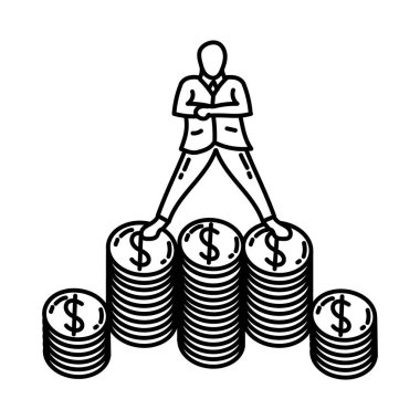 Yatırımcı Etkinliği Finans Elleri Simge Ayarlama Vektörü.