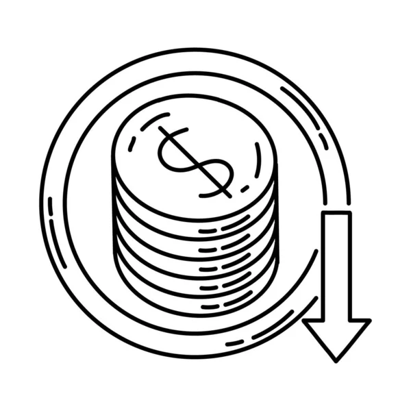 Coste Actividad Finanzas Dibujado Mano Icono Set Vector — Archivo Imágenes Vectoriales