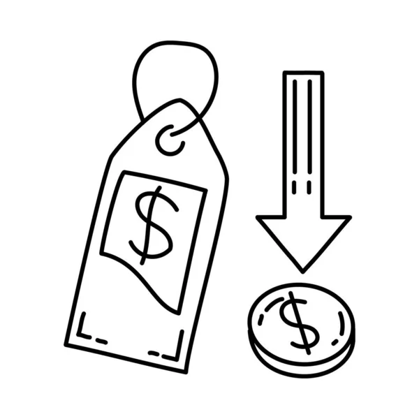 Vector Conjunto Iconos Dibujado Mano Finanzas Actividad Económica — Archivo Imágenes Vectoriales