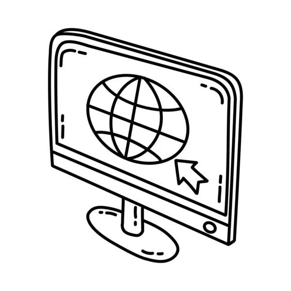 Internet Tant Que Vecteur Icône Dessinée Main Matériel Télécommunication — Image vectorielle