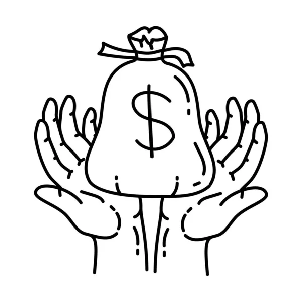 Income Activity Finance Handgezeichneter Icon Set Vektor — Stockvektor
