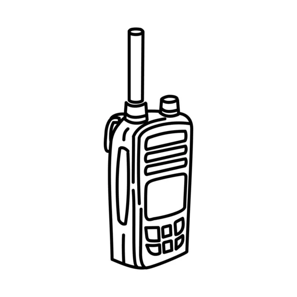 Radiophone Part Broadcasting Activities Hand Drawn Vector Icon Set — Stock Vector