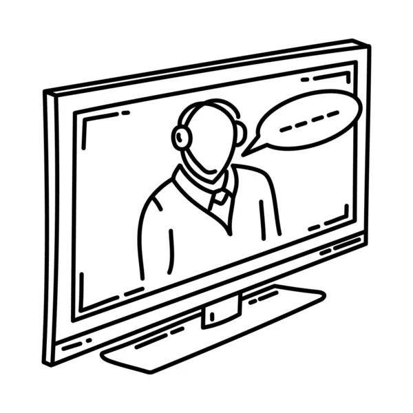 Webinar Officer Είναι Μέρος Του Broadcasting Activities Hand Drawn Vector — Διανυσματικό Αρχείο