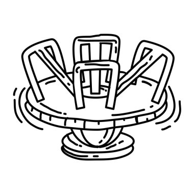 Oyun parkı çocukları çarkıfelek, oyun, çocuklar, anaokulu. El çizilmiş simge seti, taslak siyah, karalama simgesi, vektör simgesi tasarımı.