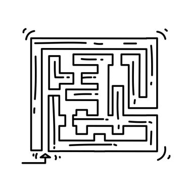 Oyun bahçesi çocukları labirent, oyun, çocuklar, anaokulu. El çizilmiş simge seti, taslak siyah, karalama simgesi, vektör simgesi tasarımı.