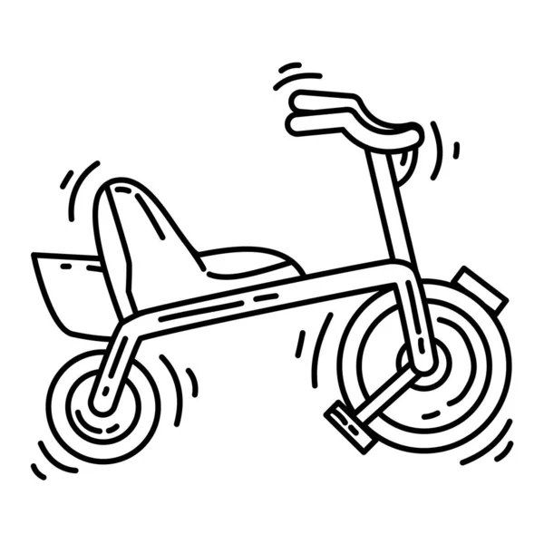 Дитячий Майданчик Дитячий Велосипед Ігри Дитячий Садок Набір Іконок Намальований — стоковий вектор
