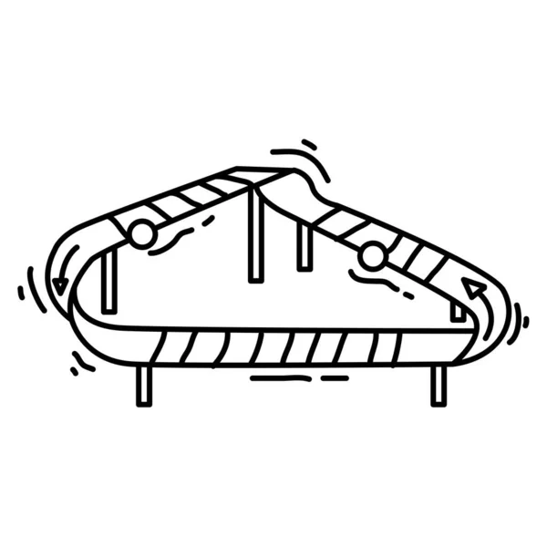 遊び場の子供たちモービュースベンチ 幼稚園 手描きアイコンセットアウトラインブラックドアアイコンベクトルアイコンデザイン — ストックベクタ