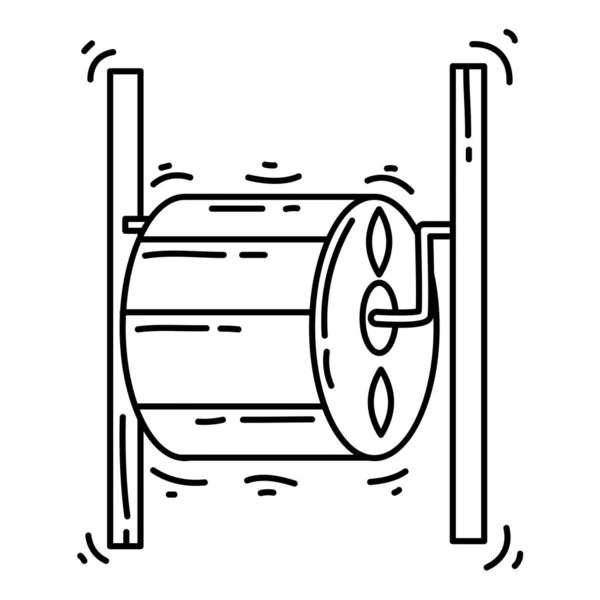 Speeltuin Kinderen Lopen Vat Spelen Kinderen Kleuterschool Hand Getekend Pictogram — Stockvector