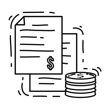 E-ticaret ödemesi. El çizilmiş simge seti, taslak siyah, karalama simgesi, vektör simgesi tasarımı.