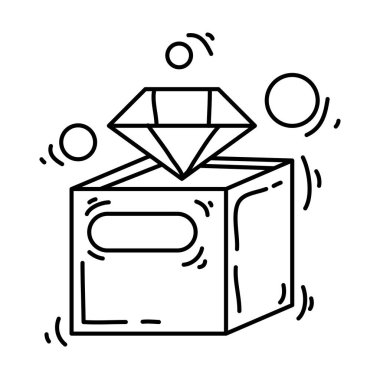 E-ticaret ürünü. El çizilmiş simge seti, taslak siyah, karalama simgesi, vektör simgesi tasarımı.