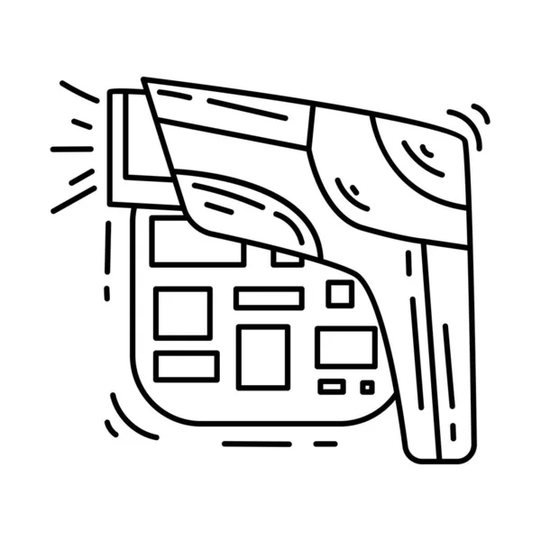 Commerce Barcode Symbol Handgezeichnetes Icon Set Umriss Schwarz Doodle Symbol — Stockvektor