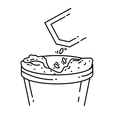 Bahçe tohumları el çizimi simgesi, dış hat siyahı, karalama simgesi, vektör simgesi tasarımı.