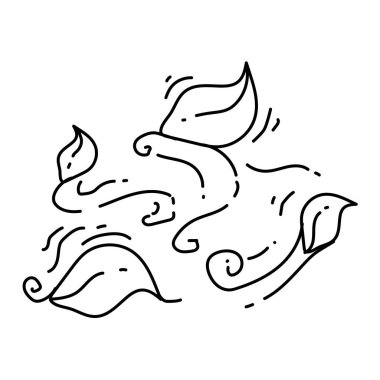 Bahçe rüzgarı ikonu. El çizilmiş simge, taslak siyah, karalama simgesi, vektör simgesi tasarımı.