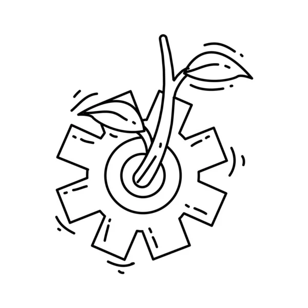 農業経済学のアイコン 手描きアイコンセットアウトラインブラックドアアイコンベクトルアイコンデザイン — ストックベクタ