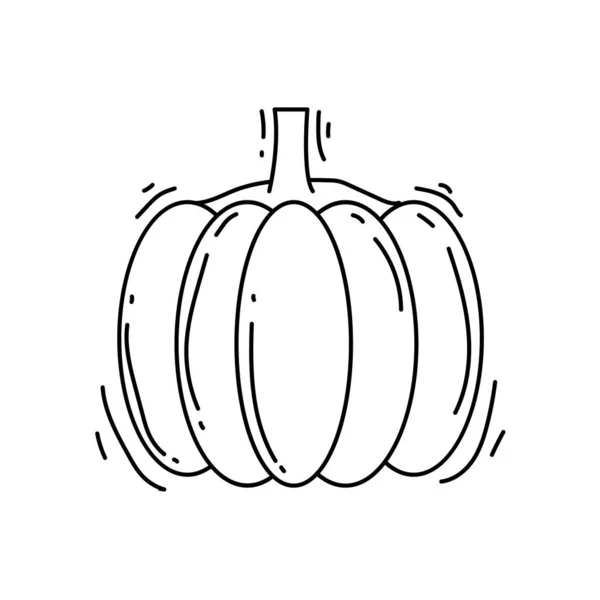 カボチャのアイコンを農業 手描きアイコンセットアウトラインブラックドアアイコンベクトルアイコンデザイン — ストックベクタ