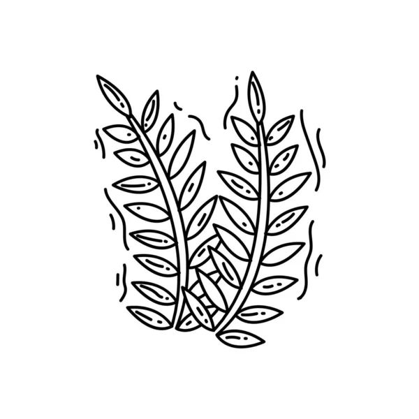 Weizen Anbauen Handgezeichnetes Icon Set Umriss Schwarz Doodle Symbol Vektor — Stockvektor