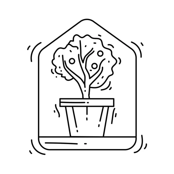 Gartenarbeit Innenräumen Handgezeichnetes Symbol Umriss Schwarz Doodle Symbol Vektor Icon lizenzfreie Stockillustrationen