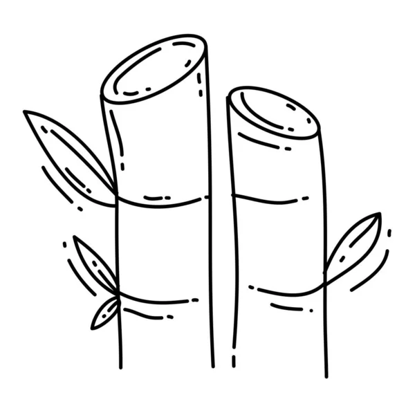 Икона Сахарного Тростника Иконка Ручной Работы Черный Контур Значок Каракули — стоковый вектор