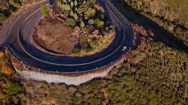 San Bernardino Ulusal Ormanı 'ndaki renkli sonbahar yaprakları ve görkemli dağlarla Panorama Noktası' nın Dünya Sahne Geçidi 'ndeki hava yörüngesi.