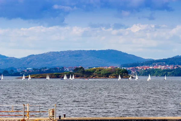 Campeonato España Regata Vela Frente Isla Malveira Vilagarcia Arosa — Foto de Stock