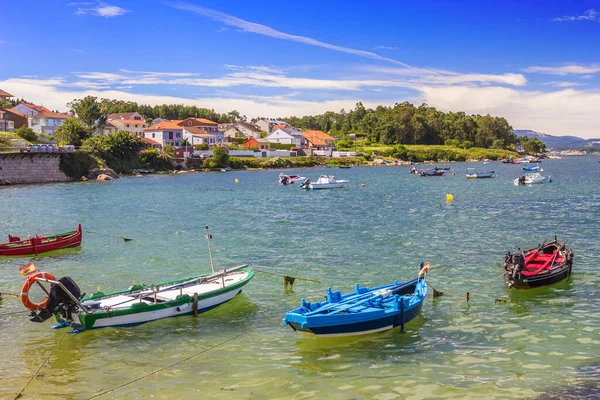 Barcos Pesca Anclados Isla Arousa Galicia España — Foto de Stock