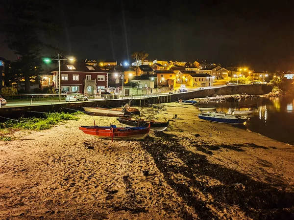 Plage Navale Quartier Île Arousa Nuit — Photo