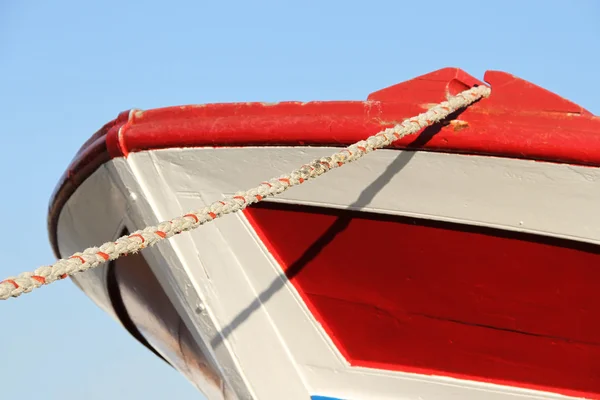 Red and white Boat bow — Stock Photo, Image