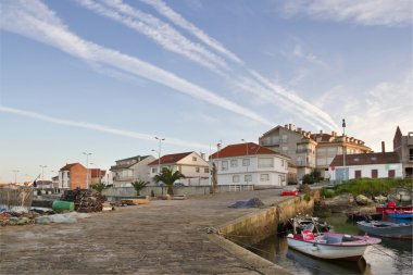 Arousa adası iskelede Balık tutma