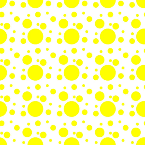 Vektorgeometrisches nahtloses Muster. Universelle, sich wiederholende abstrakte Kreise in schwarz-weiß-gelb. Modernes Halbtonkreisdesign, Pointillismus — Stockvektor