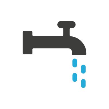 Beyaz arka planda su borusu simgesi 10 birim