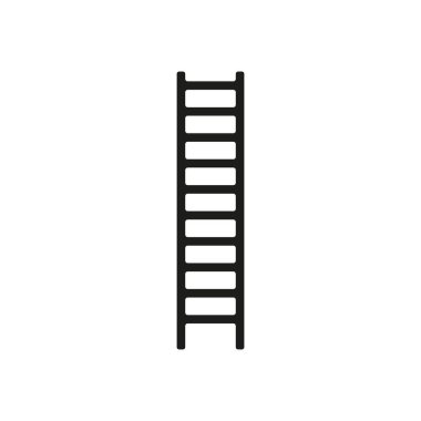 Merdiven düz simgesi. Düz tasarım modern vektör illüstrasyonu. Renkli arka planda izole edilmiş. Düz, uzun gölge simgesi. Düz dizayndaki elementler.