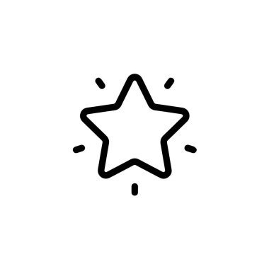 Düz dizaynlı yıldız simgesi. Beyaz arkaplanda gri yıldız simgesi. Vektör illüstrasyonu.