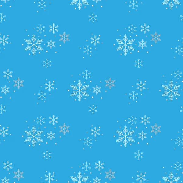 Mavi gökyüzünde kar taneleri - Kusursuz bir arkaplan — Stok Vektör