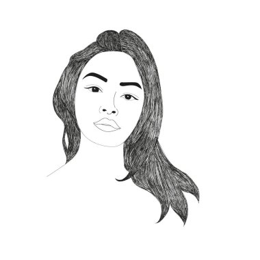 Yüksek hava kirliliğine karşı korunmak için tek kullanımlık tıbbi maske takan kadın. Virüslerin yayılmasını engeller, suni teneffüs yapılmasını engeller. Vektör illüstrasyonu .