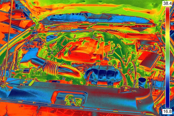 Thermal Image of Car Engine — Stock Photo, Image