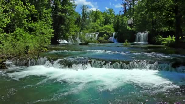 Rastoke vodopády Chorvatsko — Stock video