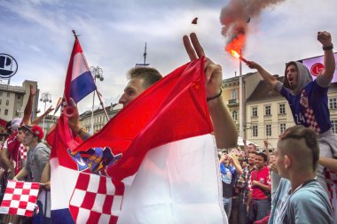 Croatian football fans clipart