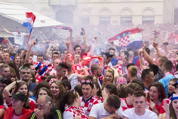 크로아티아의 축구 팬 들 — 스톡 사진