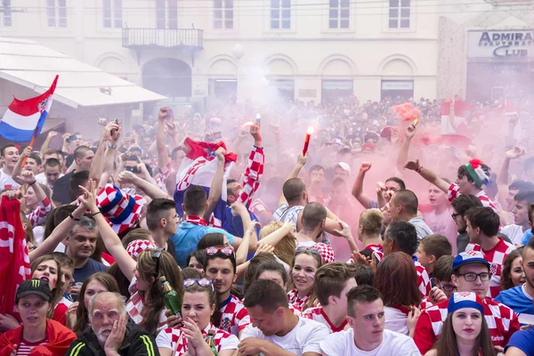 Fãs de futebol croatas — Fotografia de Stock