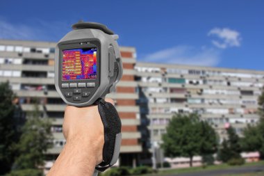 Recording Residential Buildings With Thermal Camera clipart