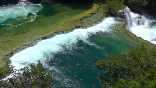 4k_Krka водоспади Хорватії — стокове відео