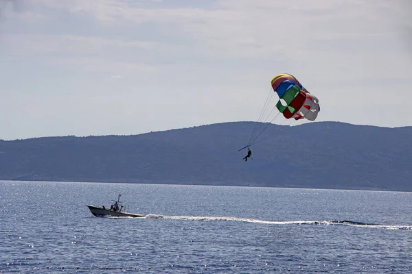 Parasegeln Vor Der Küste Der Adria Kroatien — Stockfoto