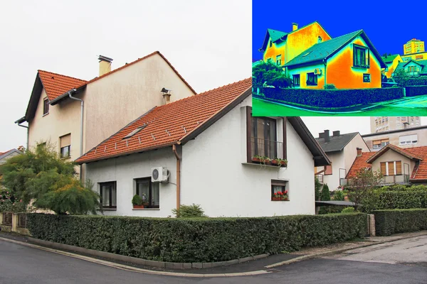 Termografisk bild på huset — Stockfoto