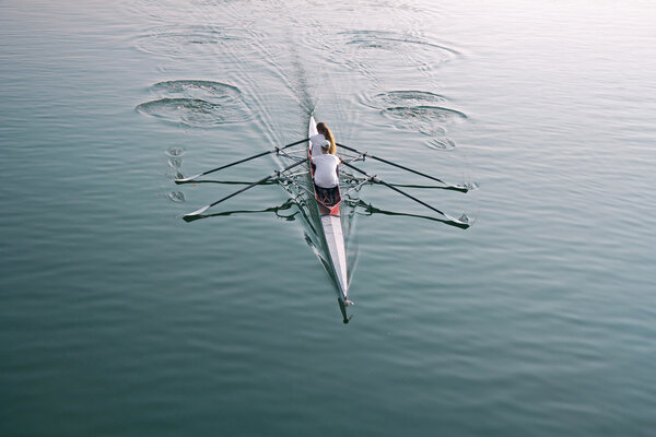 Rowing on the lake
