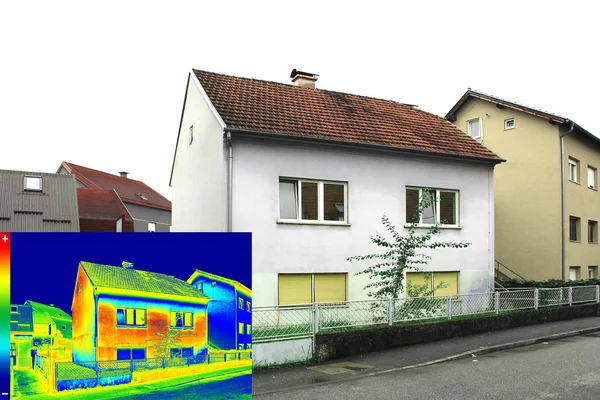 Termografisk bild på huset — Stockfoto