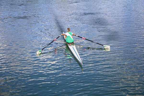 Women Rower in a boat